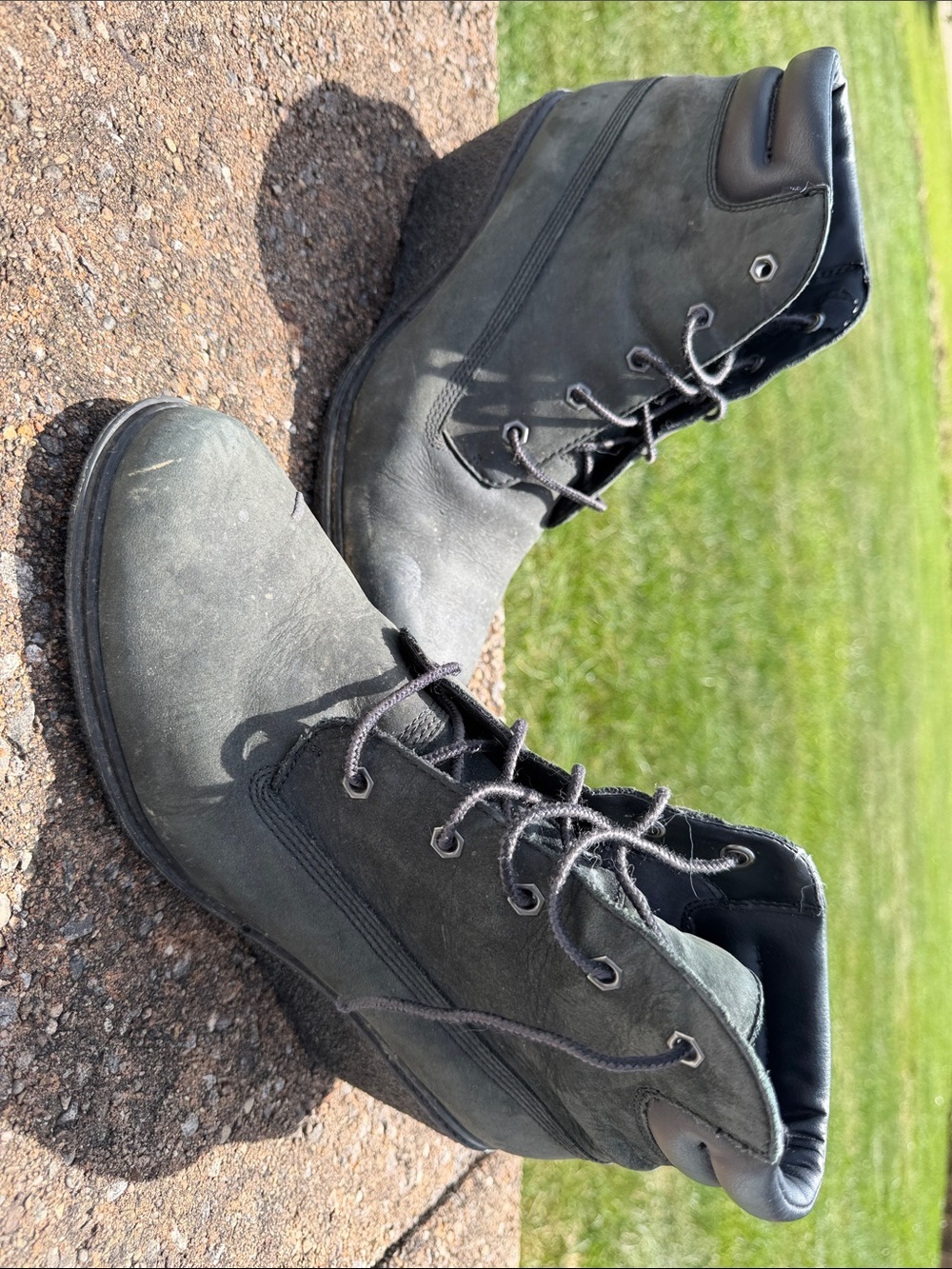 Timberland Dark Gray Lace-Up wedge boots earthkeepers